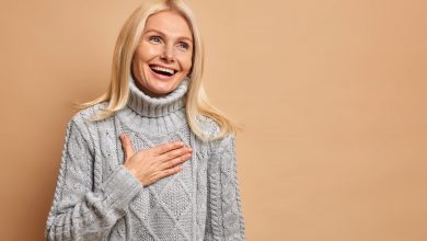 Aged lady smiling
