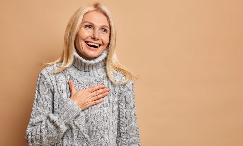 Aged lady smiling